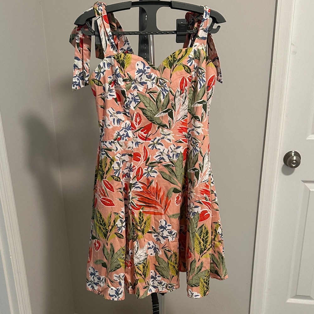 Entro Floral Mini Dress with Pink and Green